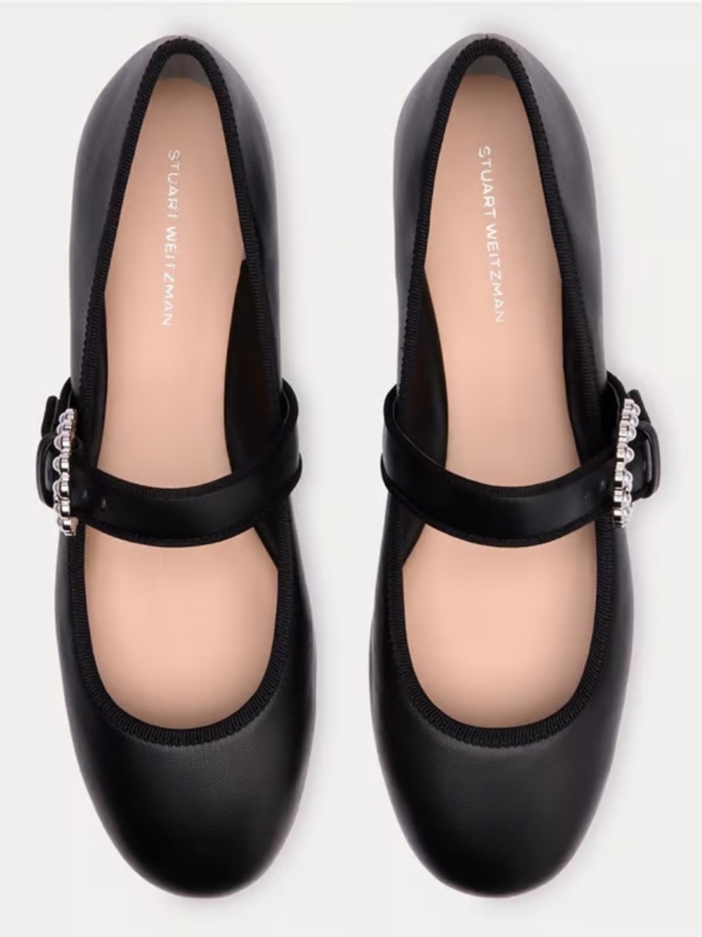 Stuart Weitzman Piper Mary Jane Ballet Flat Black 8